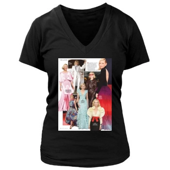 Cate Blanchett Women's Deep V-Neck TShirt