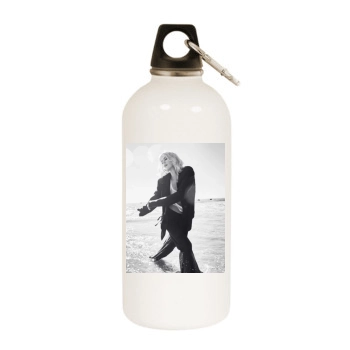 Charlize Theron White Water Bottle With Carabiner