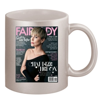 Charlize Theron 11oz Metallic Silver Mug