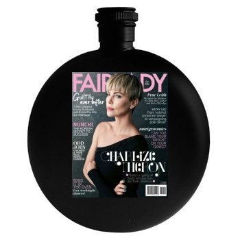 Charlize Theron Round Flask