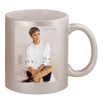 Charlize Theron 11oz Metallic Silver Mug