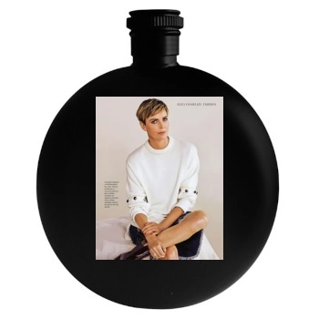 Charlize Theron Round Flask