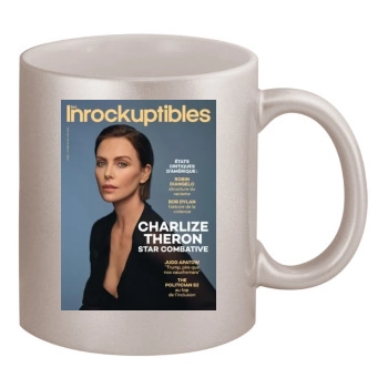 Charlize Theron 11oz Metallic Silver Mug