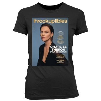 Charlize Theron Women's Junior Cut Crewneck T-Shirt