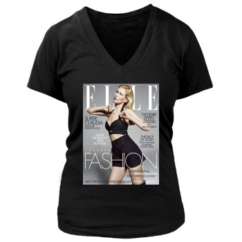 Claudia Schiffer Women's Deep V-Neck TShirt