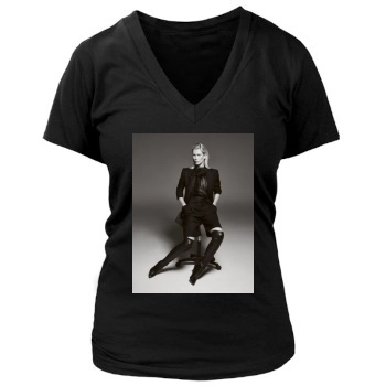 Claudia Schiffer Women's Deep V-Neck TShirt