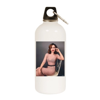 Emilia Clarke White Water Bottle With Carabiner