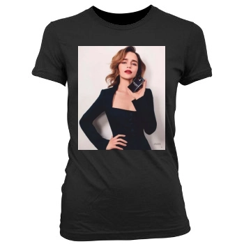 Emilia Clarke Women's Junior Cut Crewneck T-Shirt