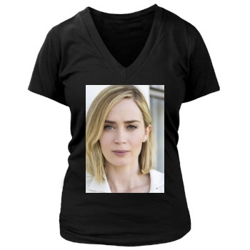 Emily Blunt Women's Deep V-Neck TShirt