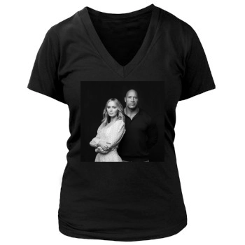 Emily Blunt Women's Deep V-Neck TShirt