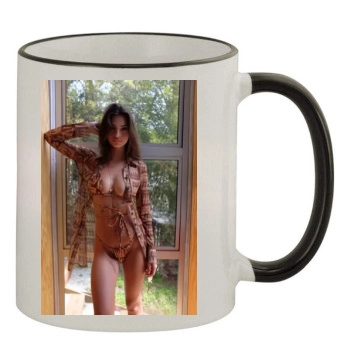 Emily Ratajkowski 11oz Colored Rim & Handle Mug