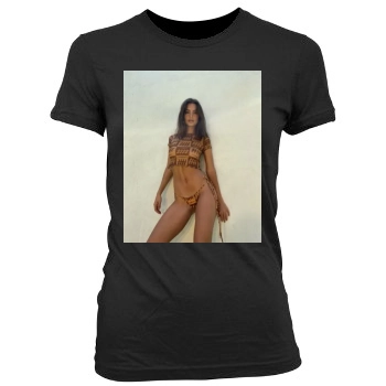 Emily Ratajkowski Women's Junior Cut Crewneck T-Shirt