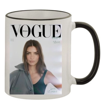 Emily Ratajkowski 11oz Colored Rim & Handle Mug