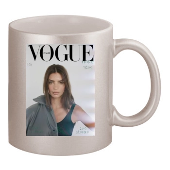 Emily Ratajkowski 11oz Metallic Silver Mug