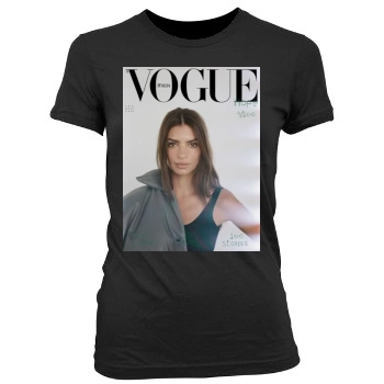 Emily Ratajkowski Women's Junior Cut Crewneck T-Shirt