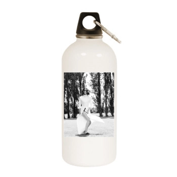 Eva Green White Water Bottle With Carabiner