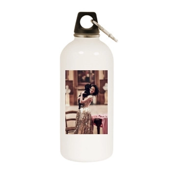 Eva Green White Water Bottle With Carabiner