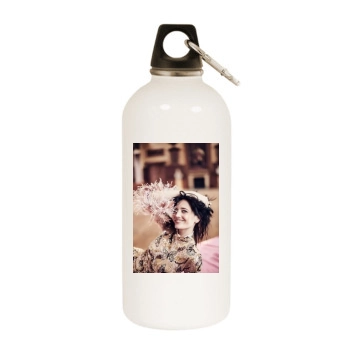 Eva Green White Water Bottle With Carabiner