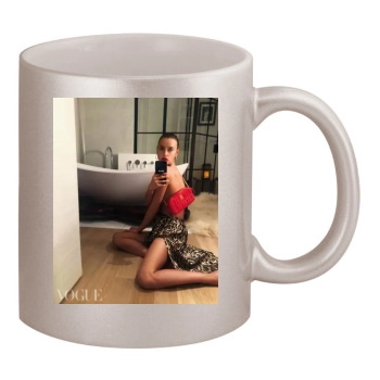 Irina Shayk 11oz Metallic Silver Mug