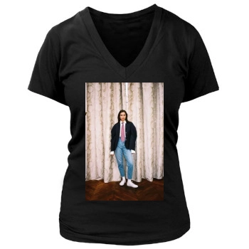 Irina Shayk Women's Deep V-Neck TShirt