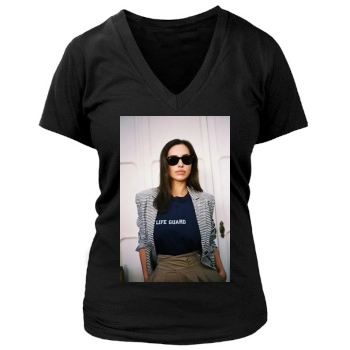 Irina Shayk Women's Deep V-Neck TShirt