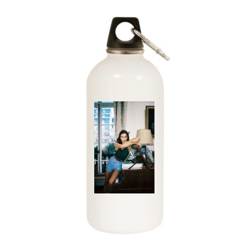 Irina Shayk White Water Bottle With Carabiner