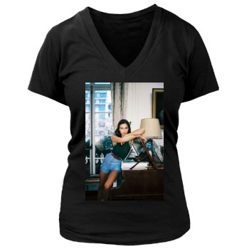 Irina Shayk Women's Deep V-Neck TShirt