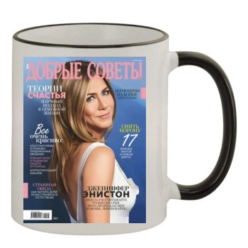 Jennifer Aniston 11oz Colored Rim & Handle Mug