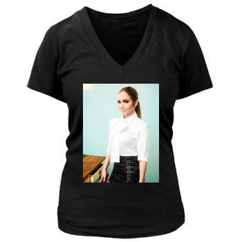 Jennifer Lopez Women's Deep V-Neck TShirt