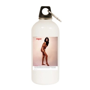 Adriana Lima White Water Bottle With Carabiner