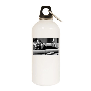 Angelina Jolie White Water Bottle With Carabiner