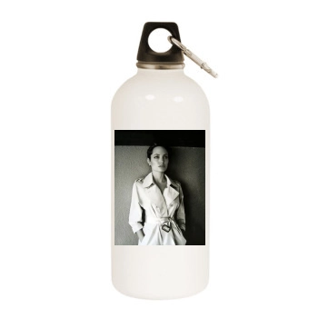 Angelina Jolie White Water Bottle With Carabiner