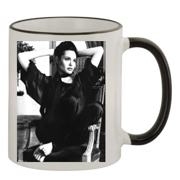 Angelina Jolie 11oz Colored Rim & Handle Mug