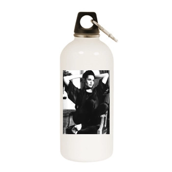 Angelina Jolie White Water Bottle With Carabiner