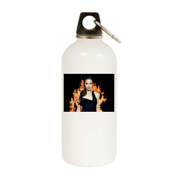 Angelina Jolie White Water Bottle With Carabiner