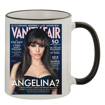 Angelina Jolie 11oz Colored Rim & Handle Mug