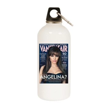 Angelina Jolie White Water Bottle With Carabiner