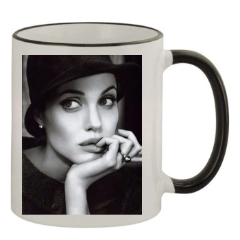 Angelina Jolie 11oz Colored Rim & Handle Mug