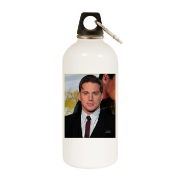 Channing Tatum White Water Bottle With Carabiner