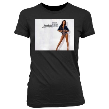 Jessica Alba Women's Junior Cut Crewneck T-Shirt