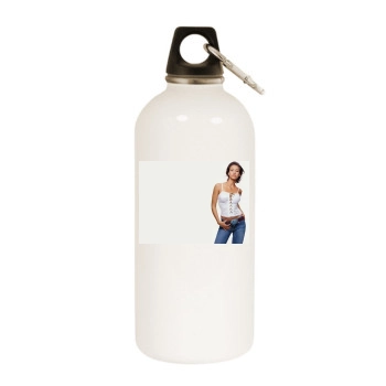 Jessica Alba White Water Bottle With Carabiner