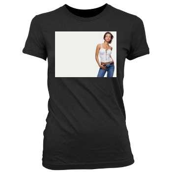 Jessica Alba Women's Junior Cut Crewneck T-Shirt