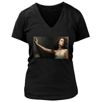 Emily Blunt Women's Deep V-Neck TShirt