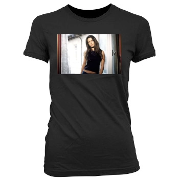 Evangeline Lilly Women's Junior Cut Crewneck T-Shirt