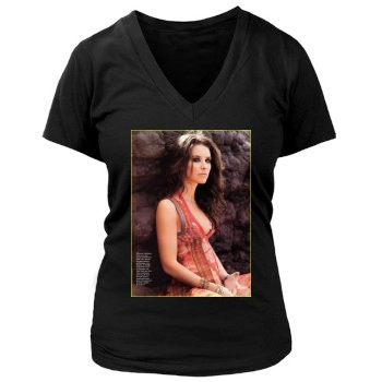 Evangeline Lilly Women's Deep V-Neck TShirt