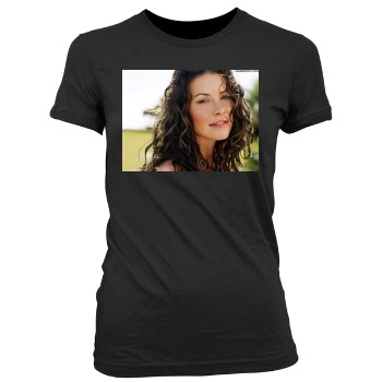 Evangeline Lilly Women's Junior Cut Crewneck T-Shirt