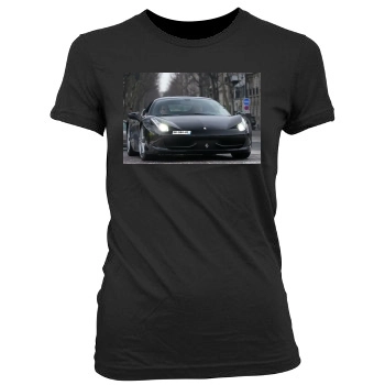 Ferrari 458 Italia Women's Junior Cut Crewneck T-Shirt