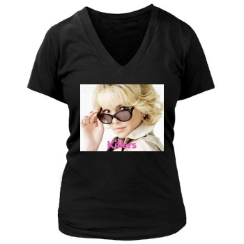 Katherine Heigl Women's Deep V-Neck TShirt