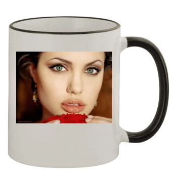 Angelina Jolie 11oz Colored Rim & Handle Mug