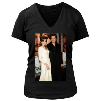 Angelina Jolie Women's Deep V-Neck TShirt